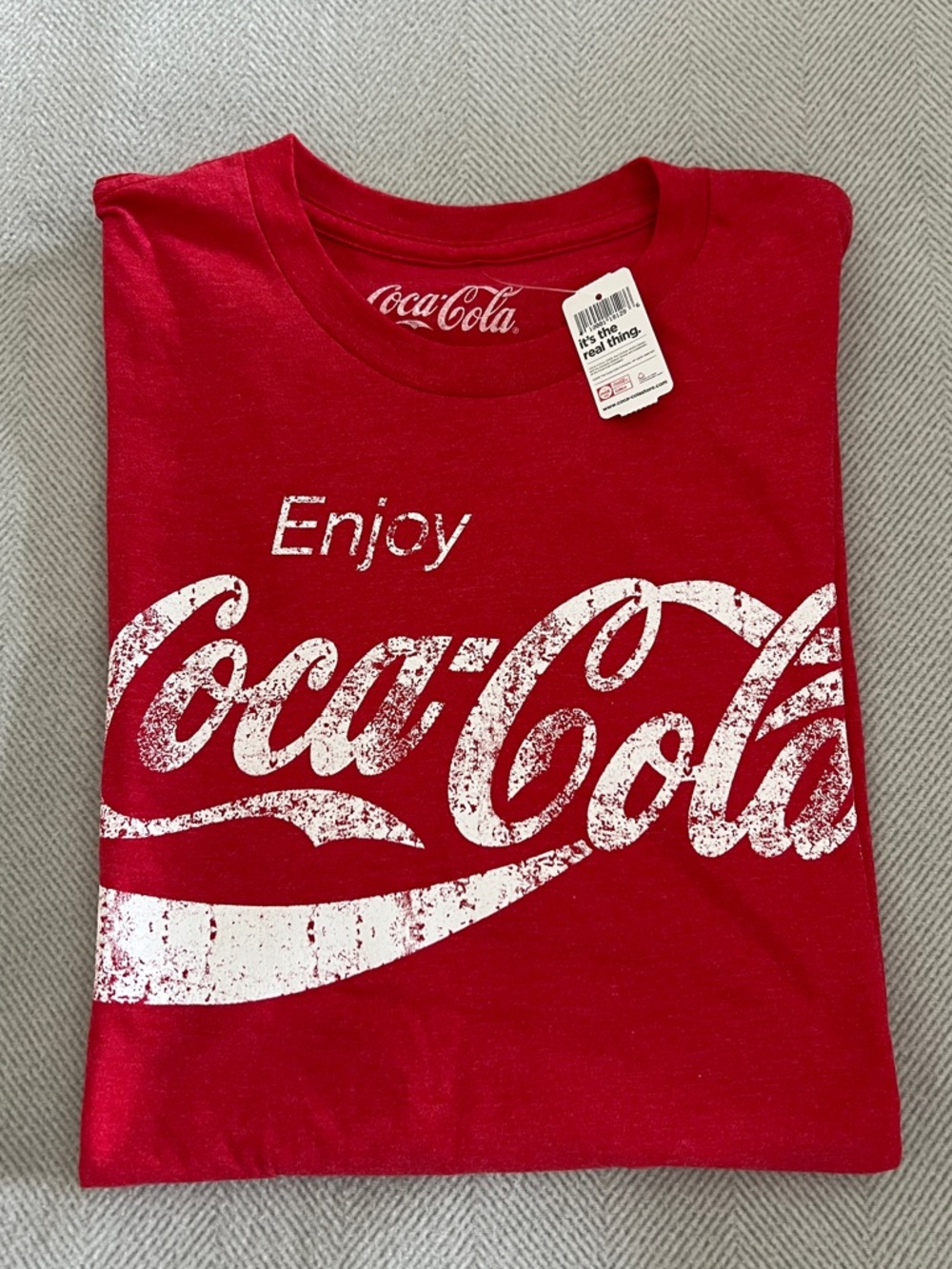 NWT Coca-Cola Red Tee with White Retro Script